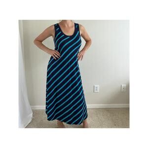 Coastal Stripes – Ellen Tracy Sleeveless Maxi Dress